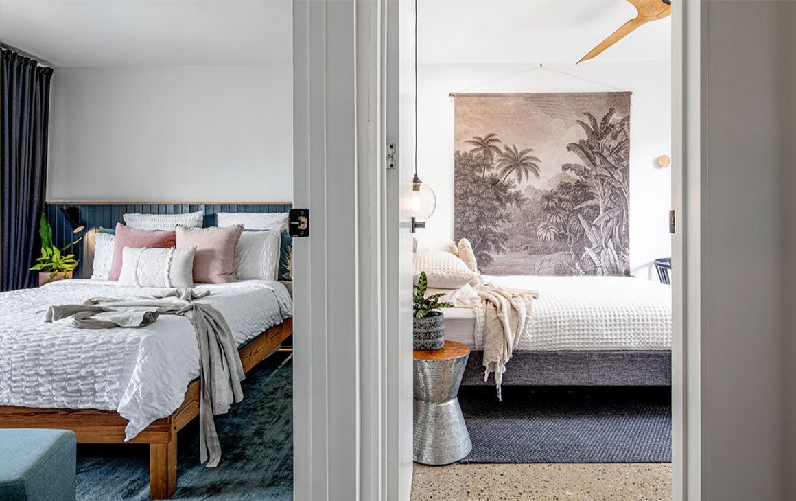view into two bedrooms